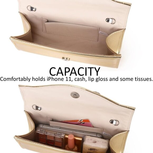 Women Evening Handbag Shiny Crystal Bow Flap Clutch Purse for Women Wedding Part - Picture 7 of 9